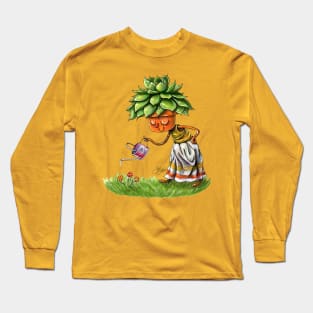 Succulent Pot Head Long Sleeve T-Shirt